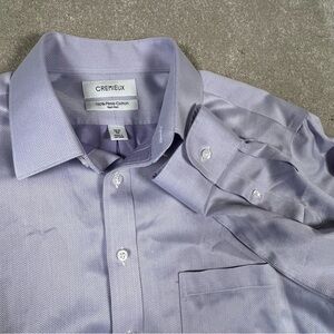 Cremieux Lavender Herringbone Button Up Pocket Dress‎ Shirt Pima Cotton Men 16.5
